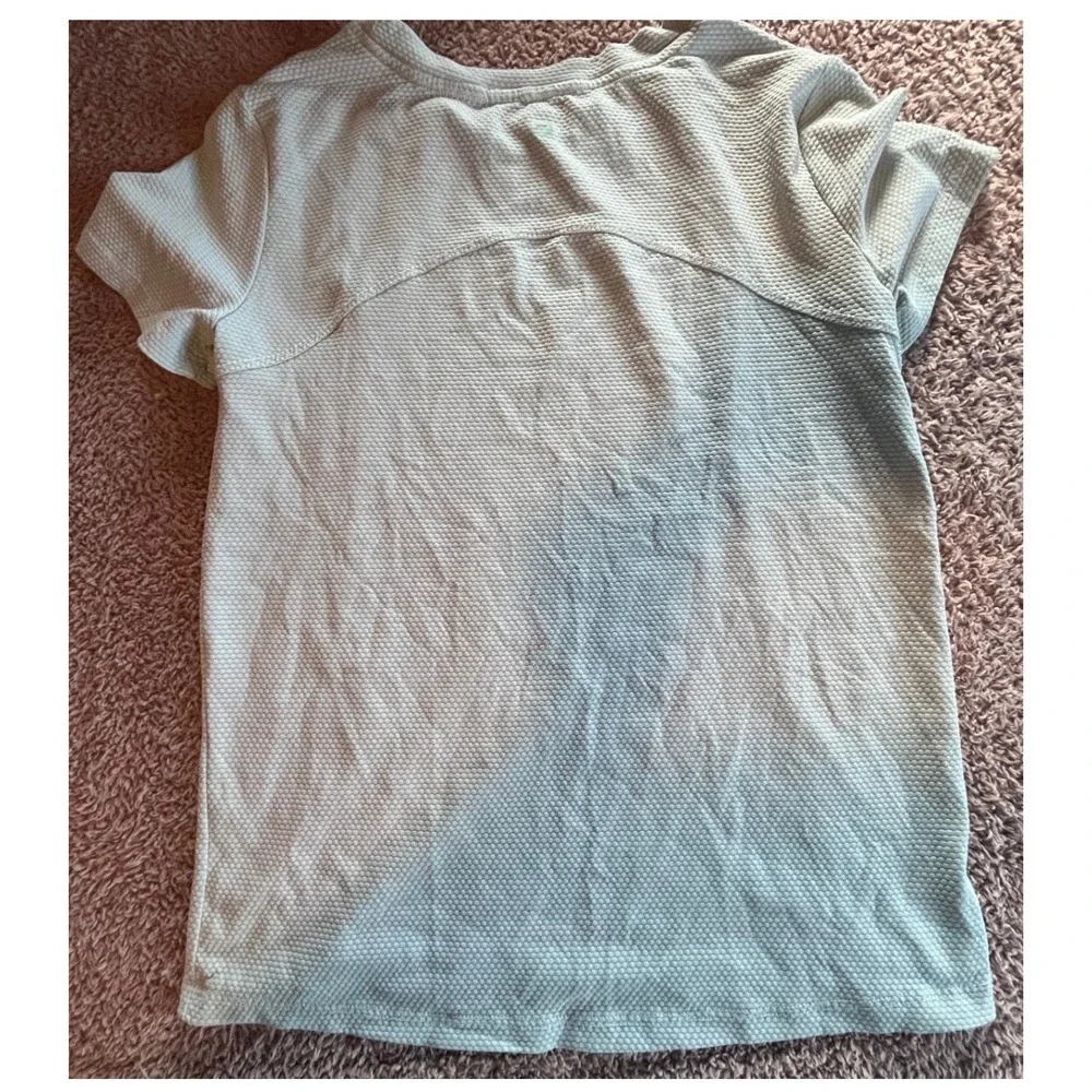 RBX Kids Short Sleeve Active T-Shirt Honeycomb Mesh Performance Top Blue Gray